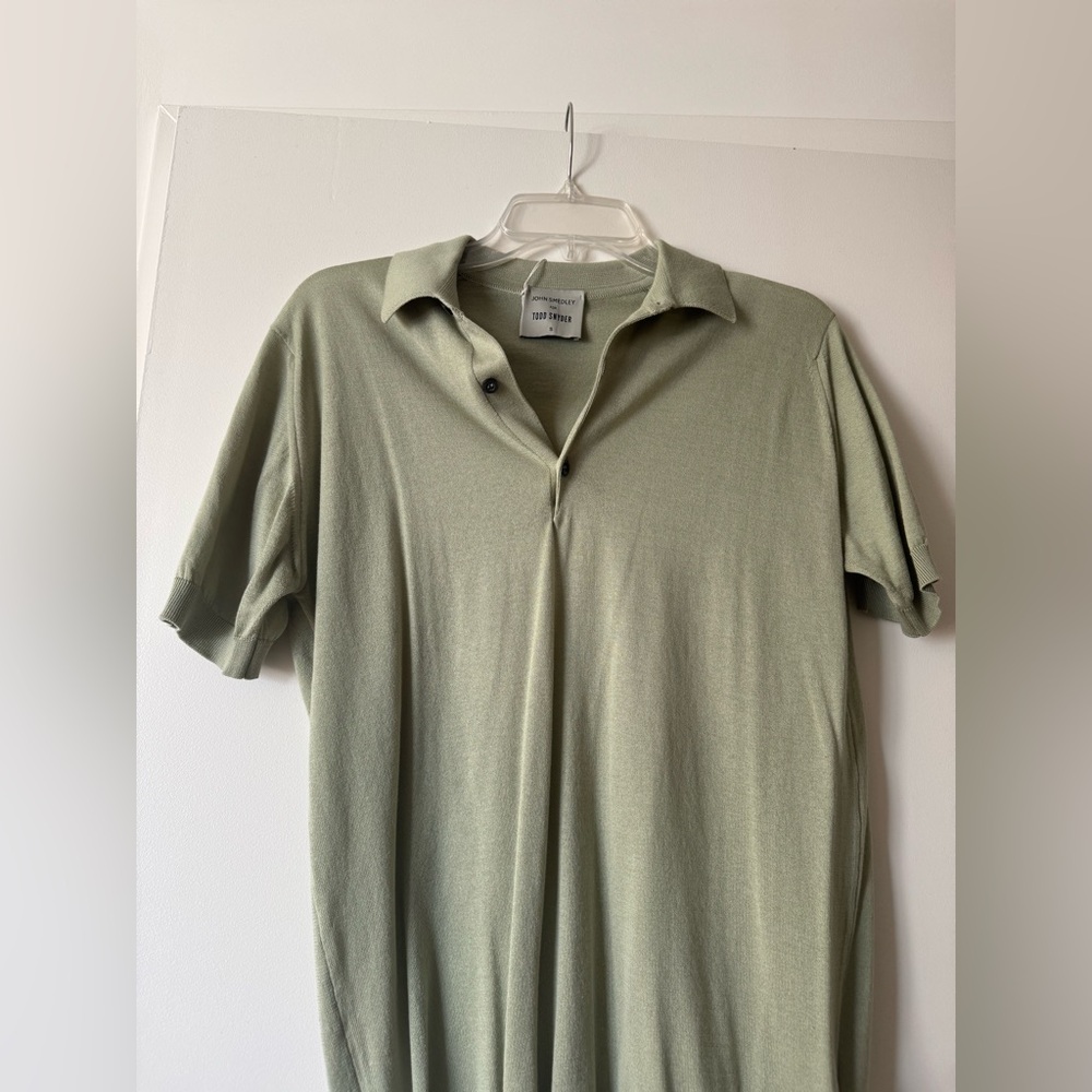 Todd Snyder Green Polo Shirt Short Sleeve Knit